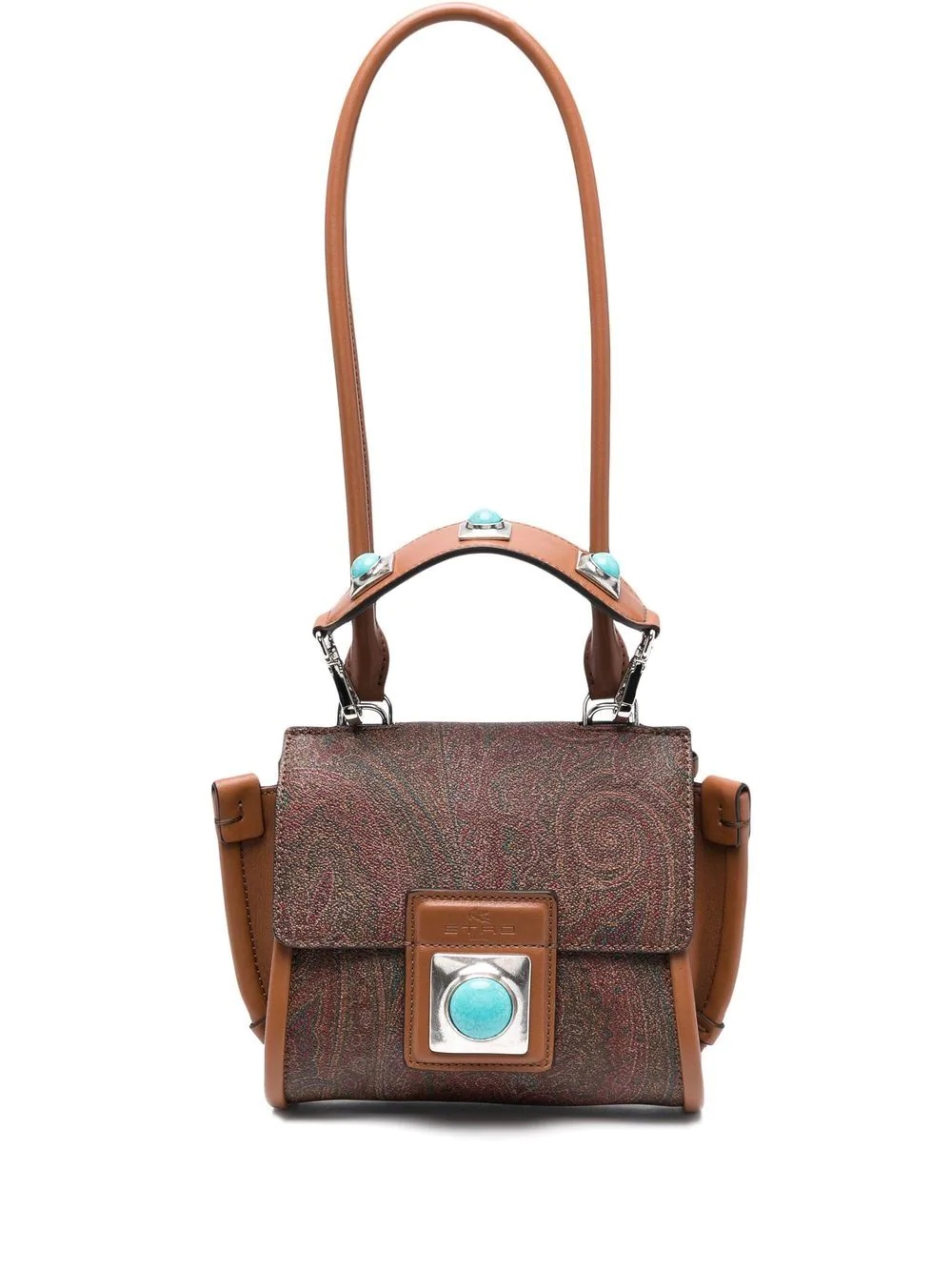 paisley-print leather tote bag - 1