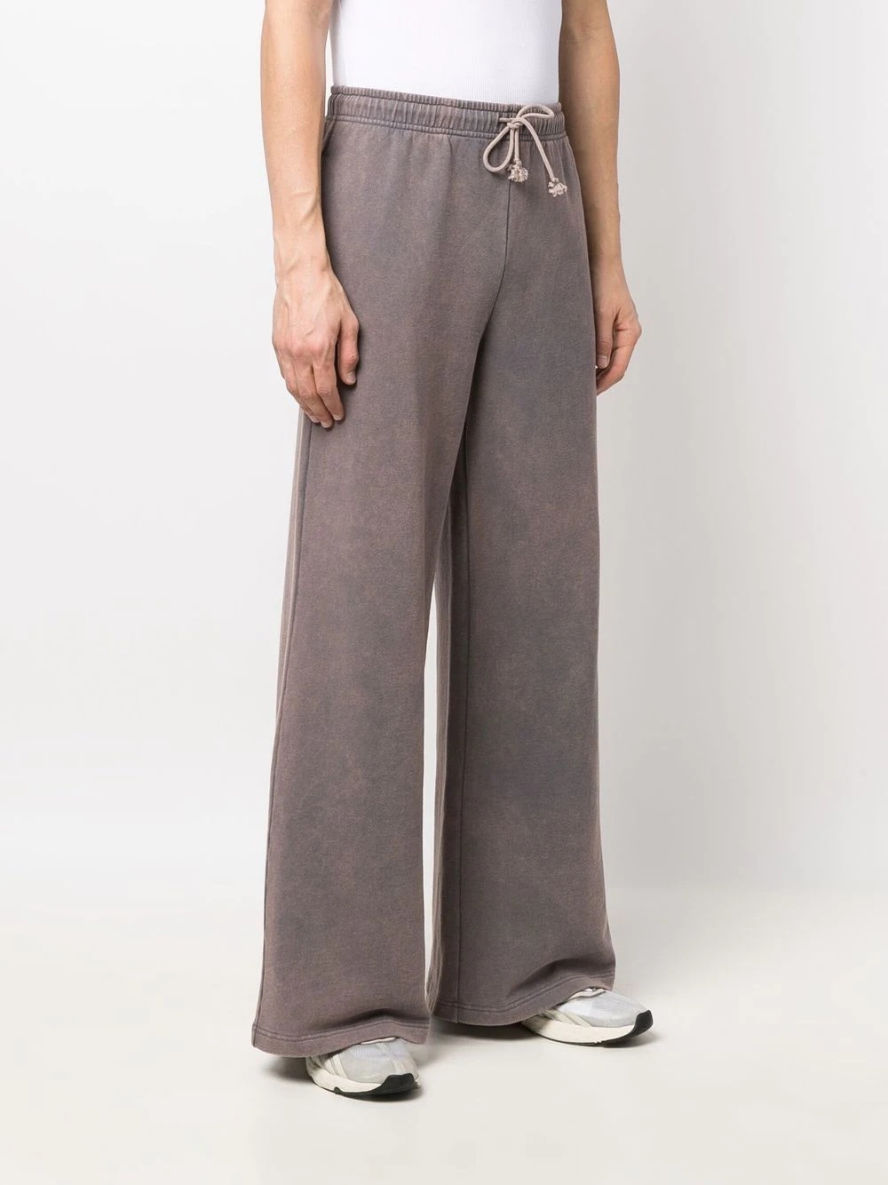 faded wide-leg track trousers - 4