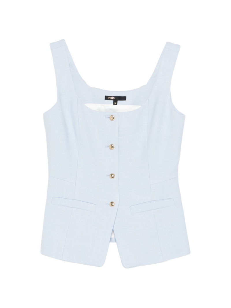 button-up sleeveless top 1