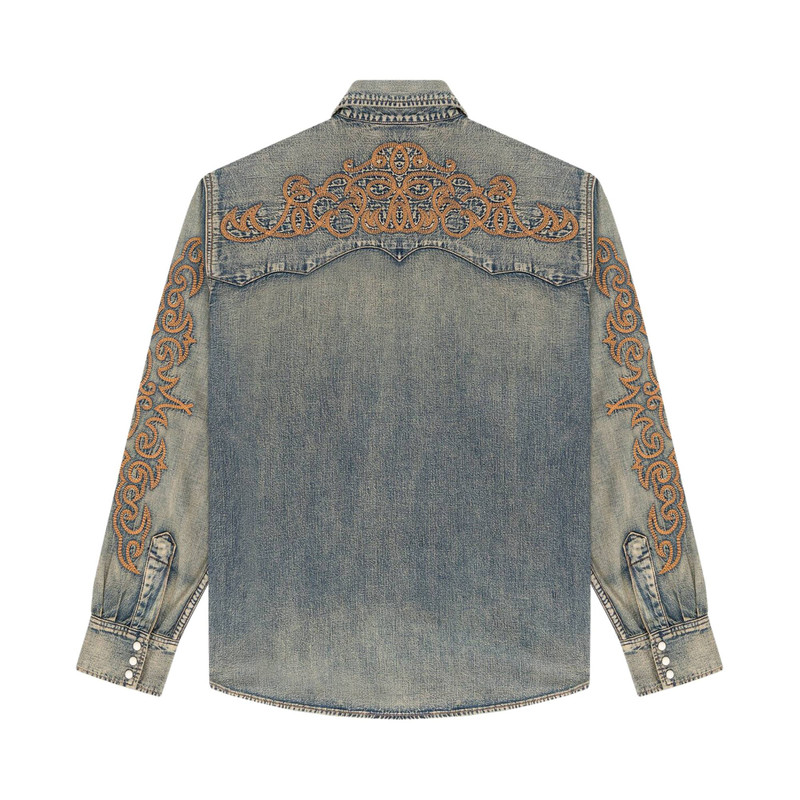 Levi's Levi's x Denim Tears Western Stitch Denim Shirt 'Worn Indigo' outlook