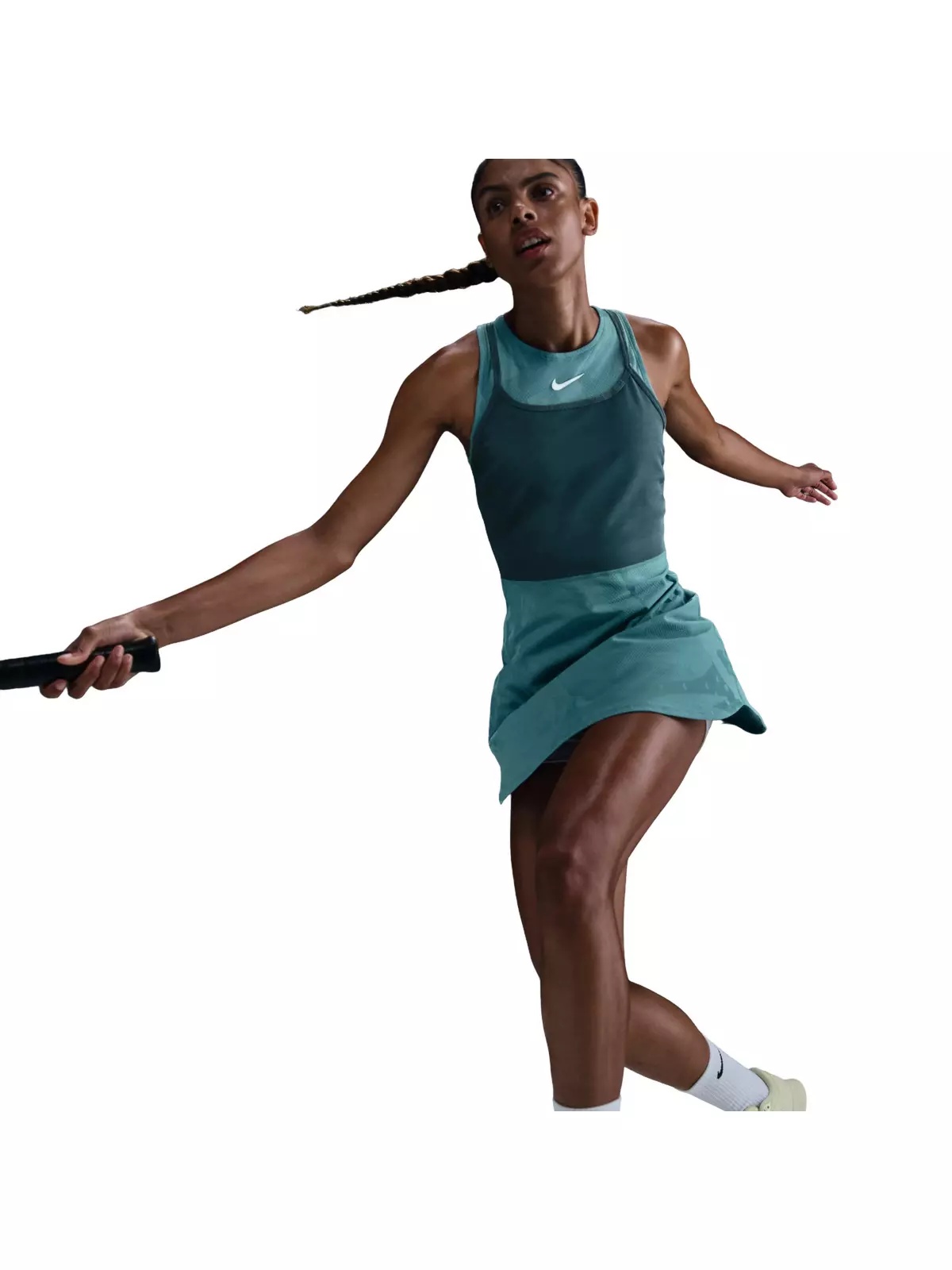Women's Court Slam Dri-FIT Tennis Dress -Teal/Spruce - 5