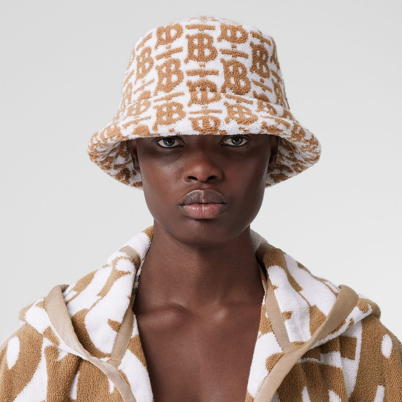 Burberry Monogram Cotton Jacquard Bucket Hat outlook