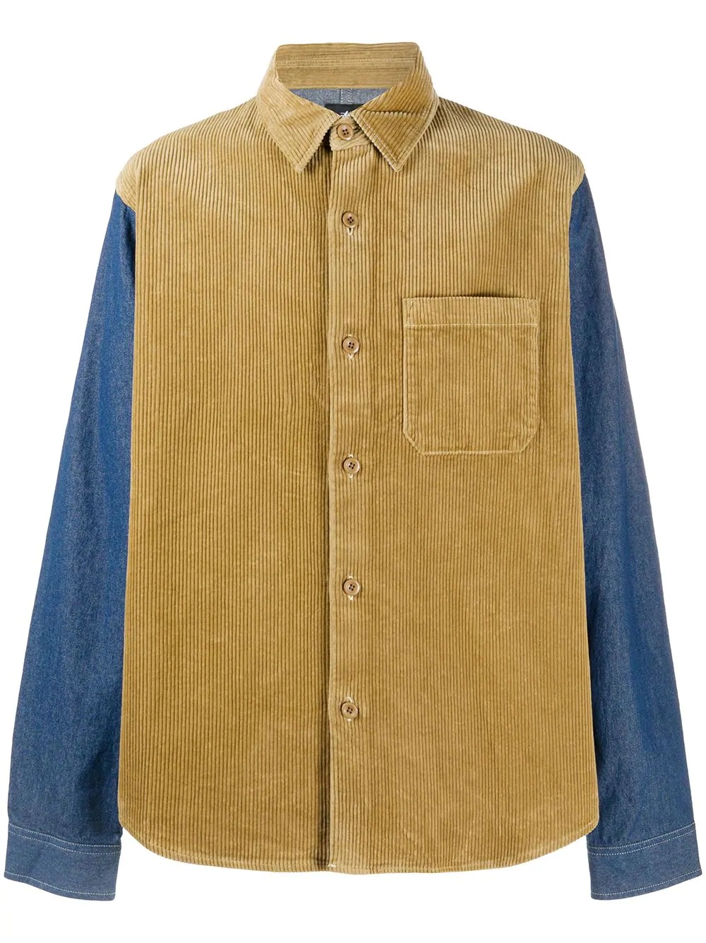 panelled corduroy shirt - 1