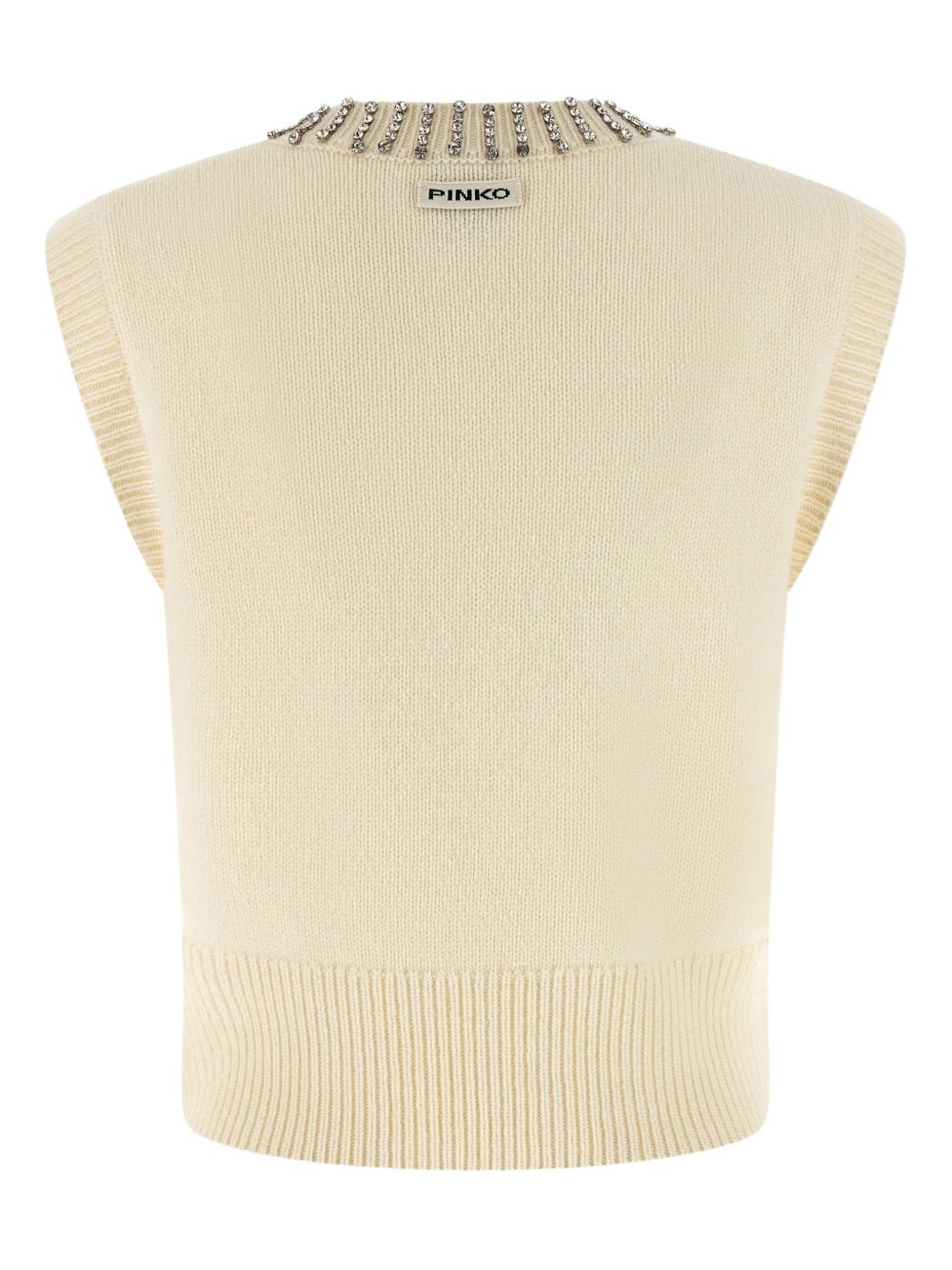 crystal-embellished V-neck vest - 2