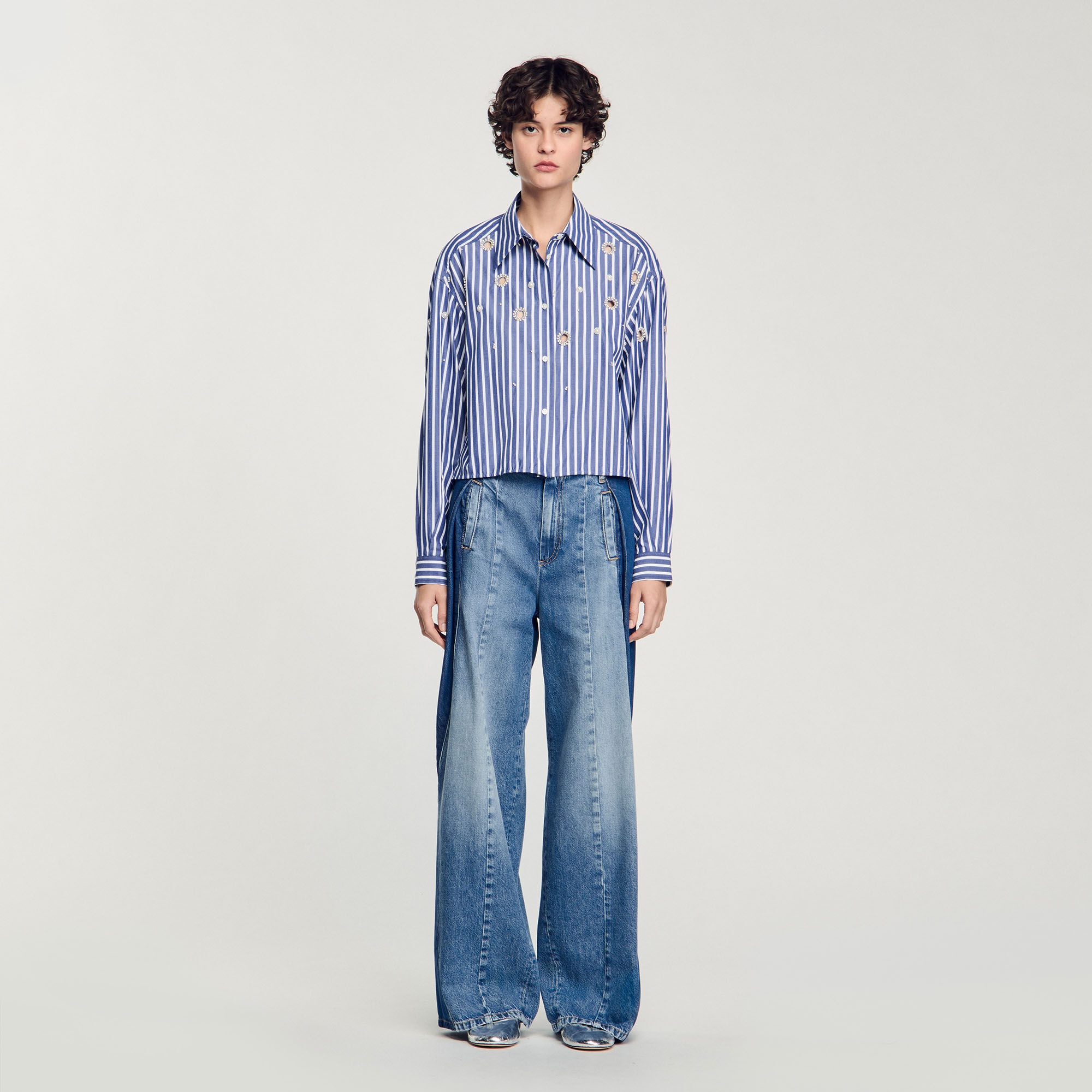 BEADED STRIPED SHIRT - 2