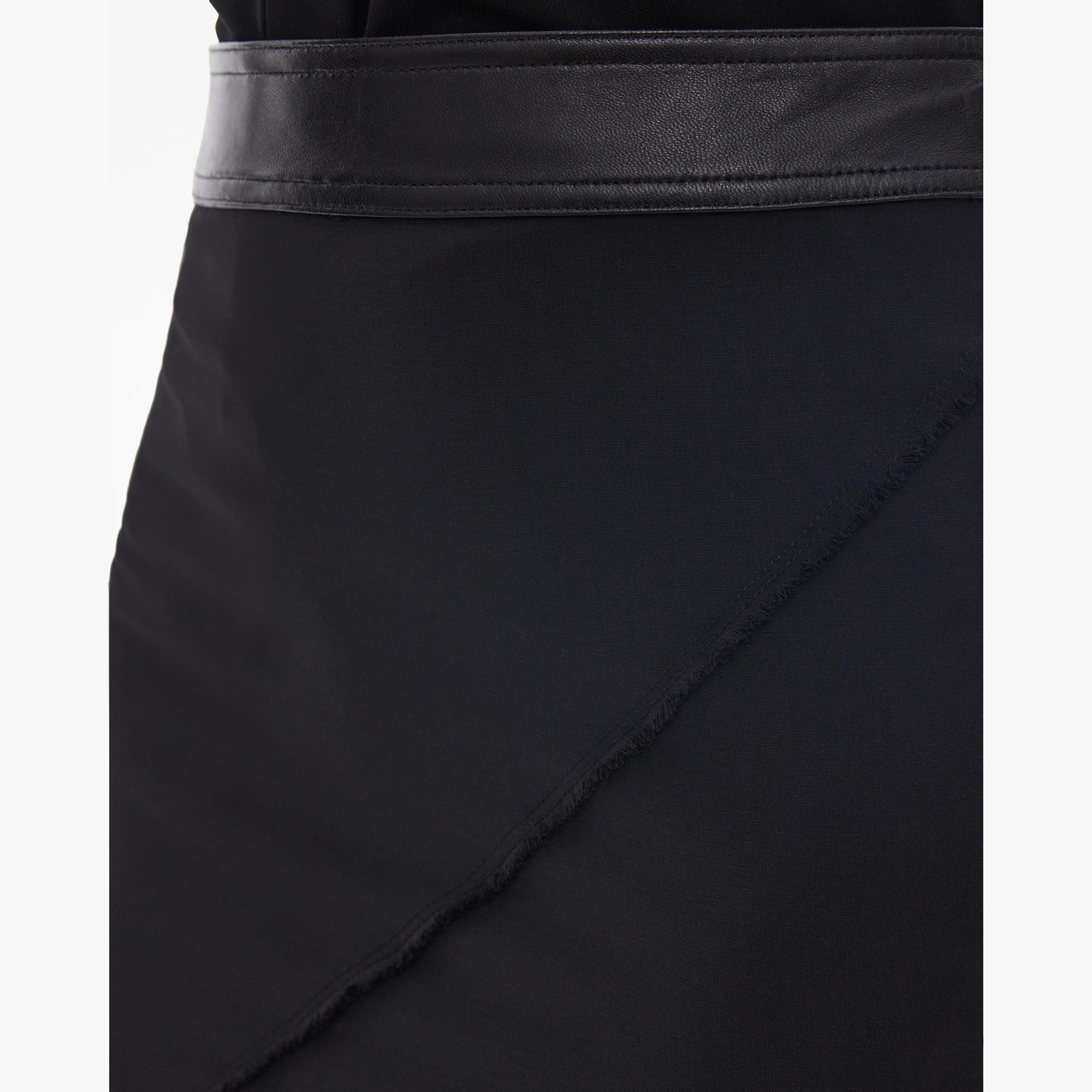 TWISTED STRETCH WOOL SKIRT - 6