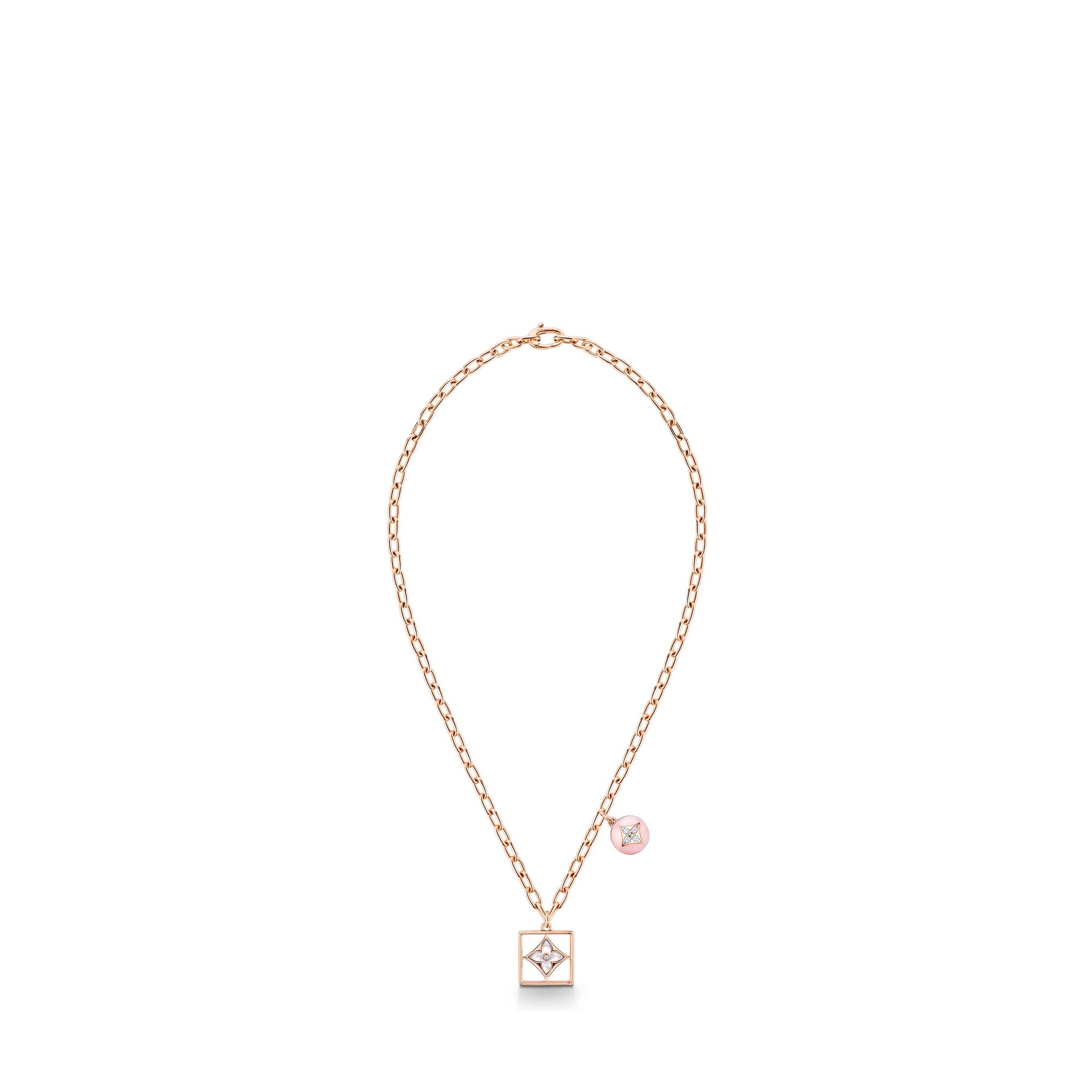 B Blossom Necklace, Pink Gold, White Gold, Pink Opal, White Mother-Of-Pearl And Diamonds - 4