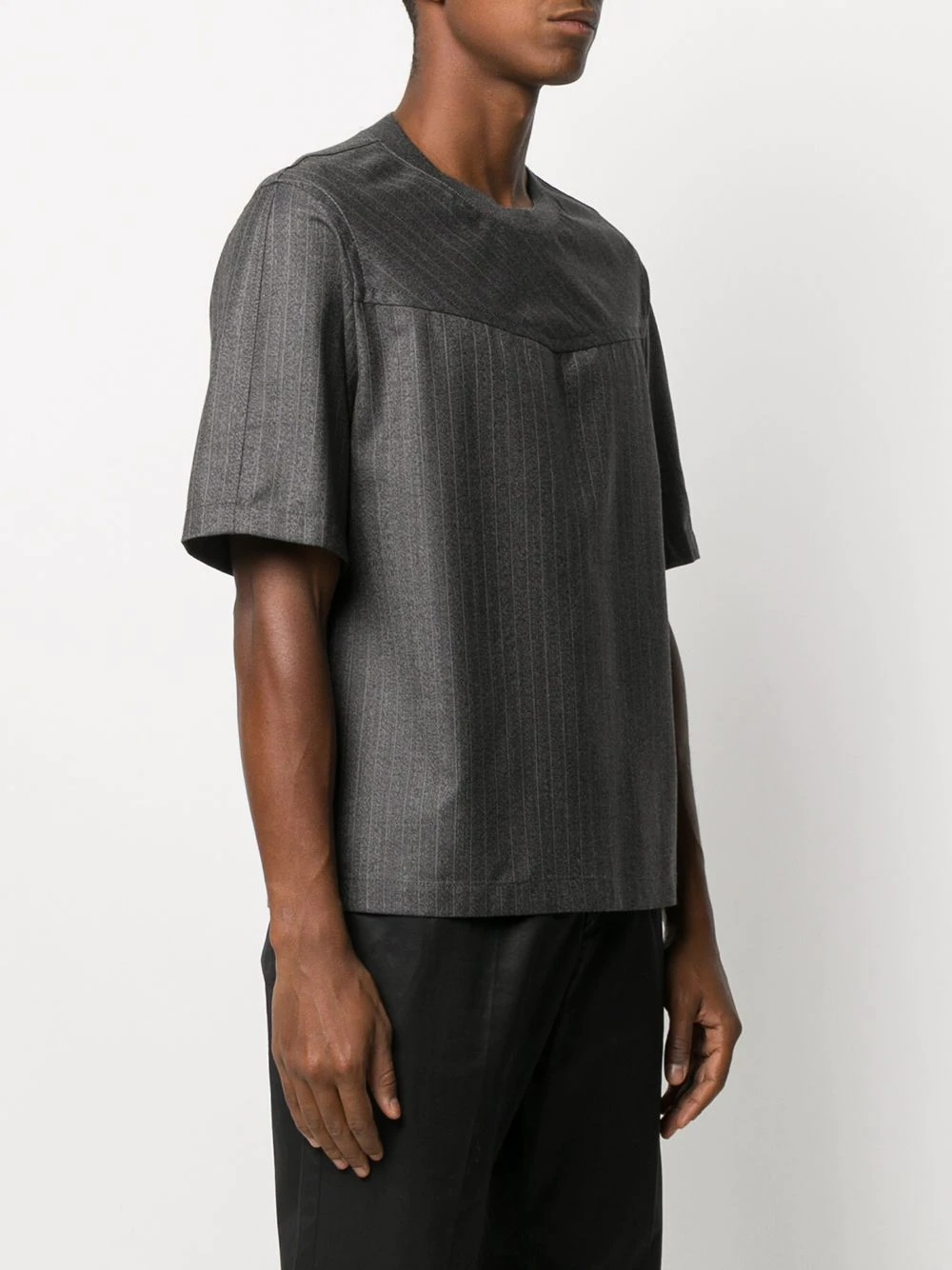 pinstripe pattern T-shirt - 3