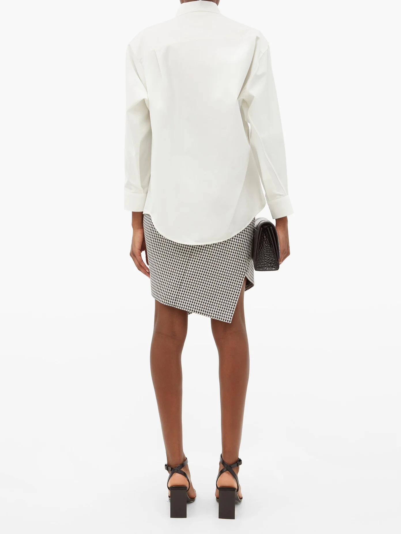 Asymmetric cotton-poplin shirt - 5