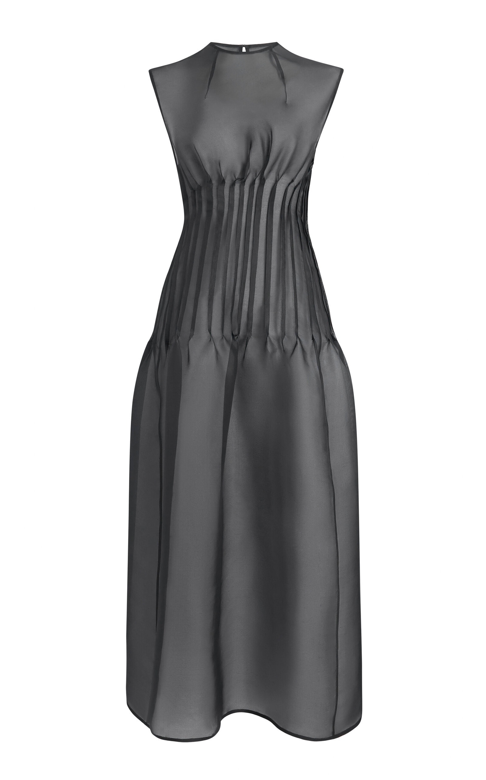 Wes Pleated Silk Maxi Dress black - 1