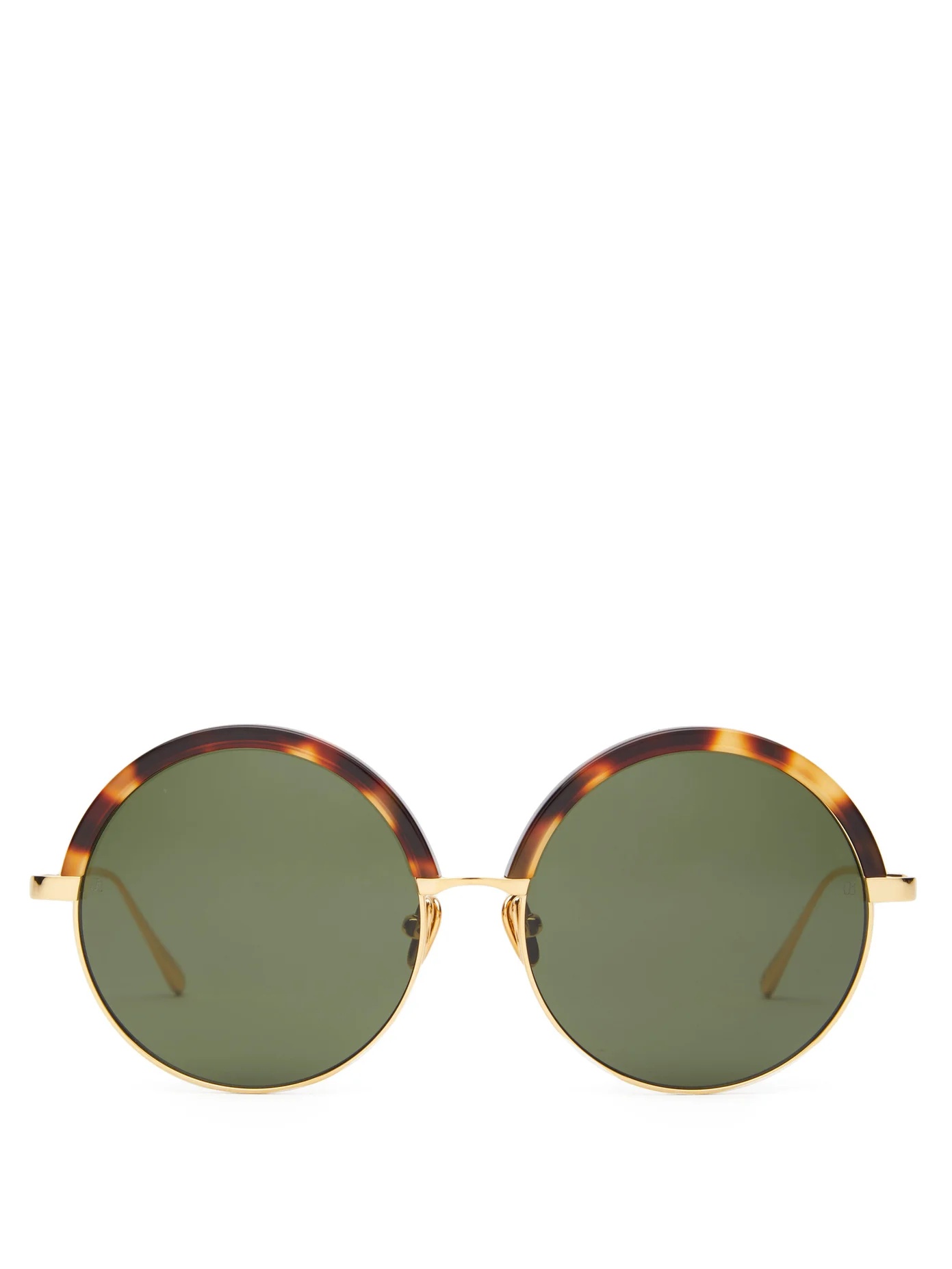 Round acetate and metal sunglasses - 1