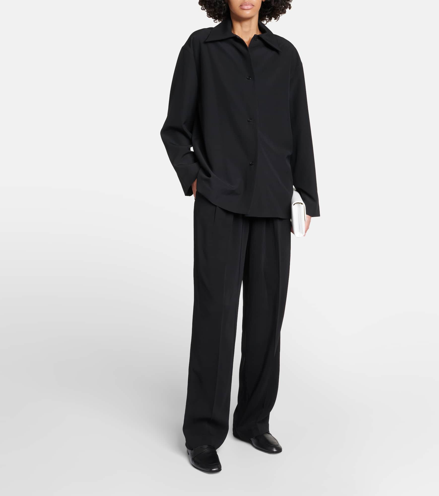 Pleated high-rise wide-leg pants - 2