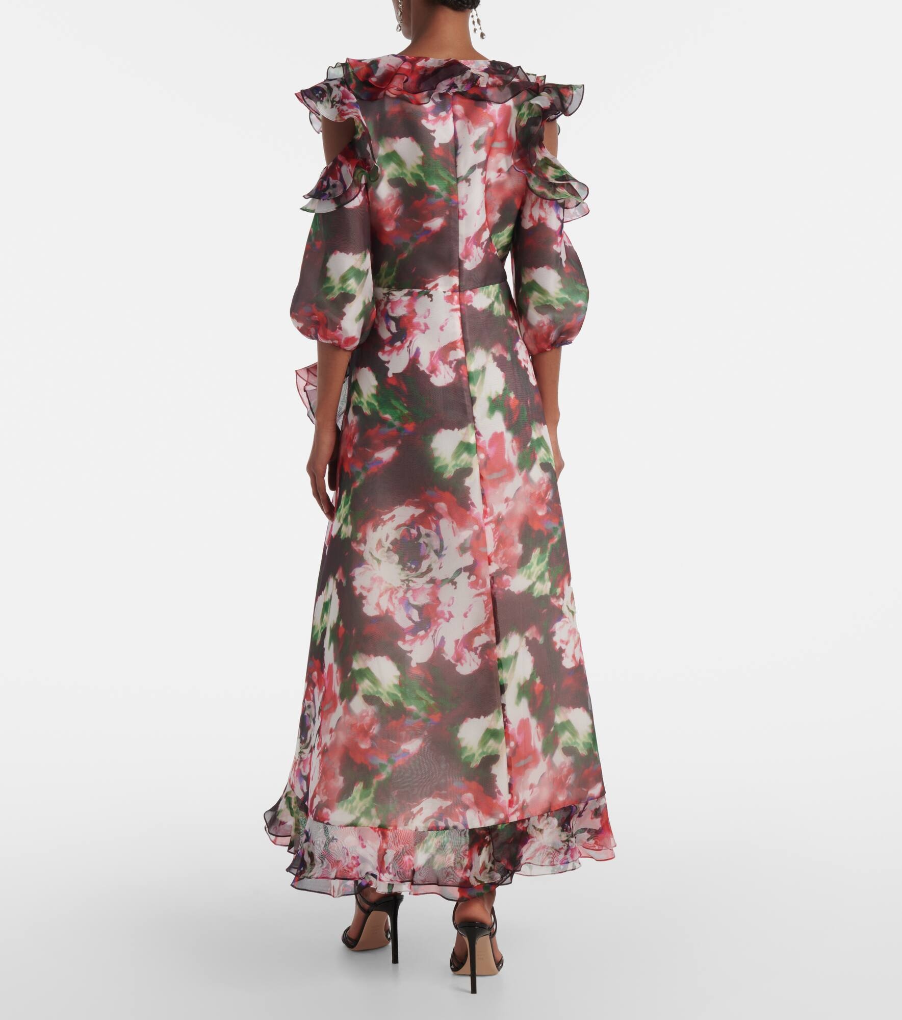 Aria ruffled silk organza maxi dress - 3