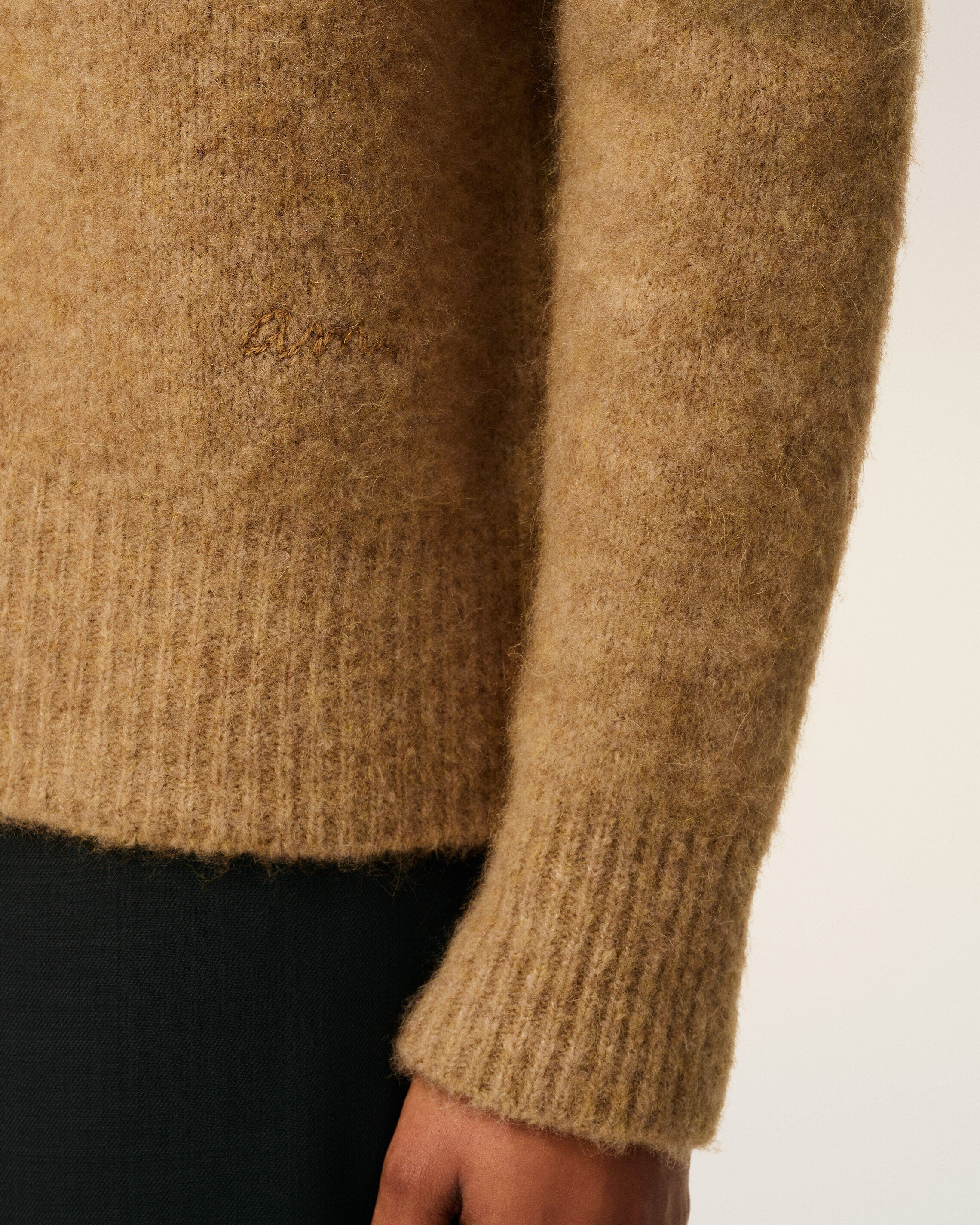 BROWN ALPACA AMI LONG SLEEVES POLO - 4