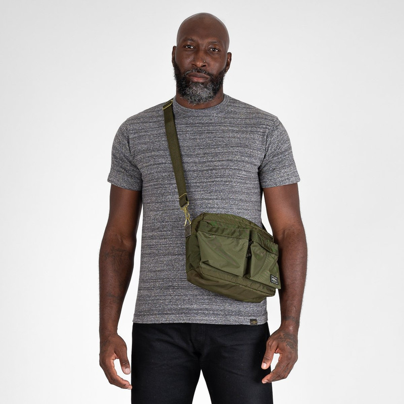 Iron Heart POR-FOR-SHLS-OLV Porter - Yoshida & Co. - Force Small Shoulder Bag - Olive outlook