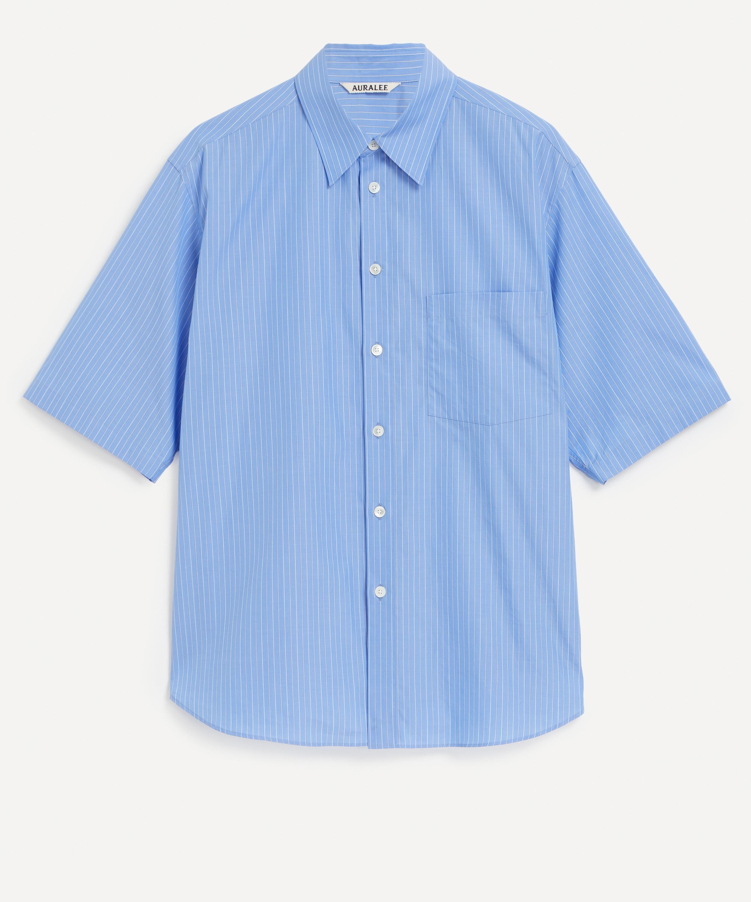 Suvin High Count Cloth Stripe Half-Sleeve Shirt - 1