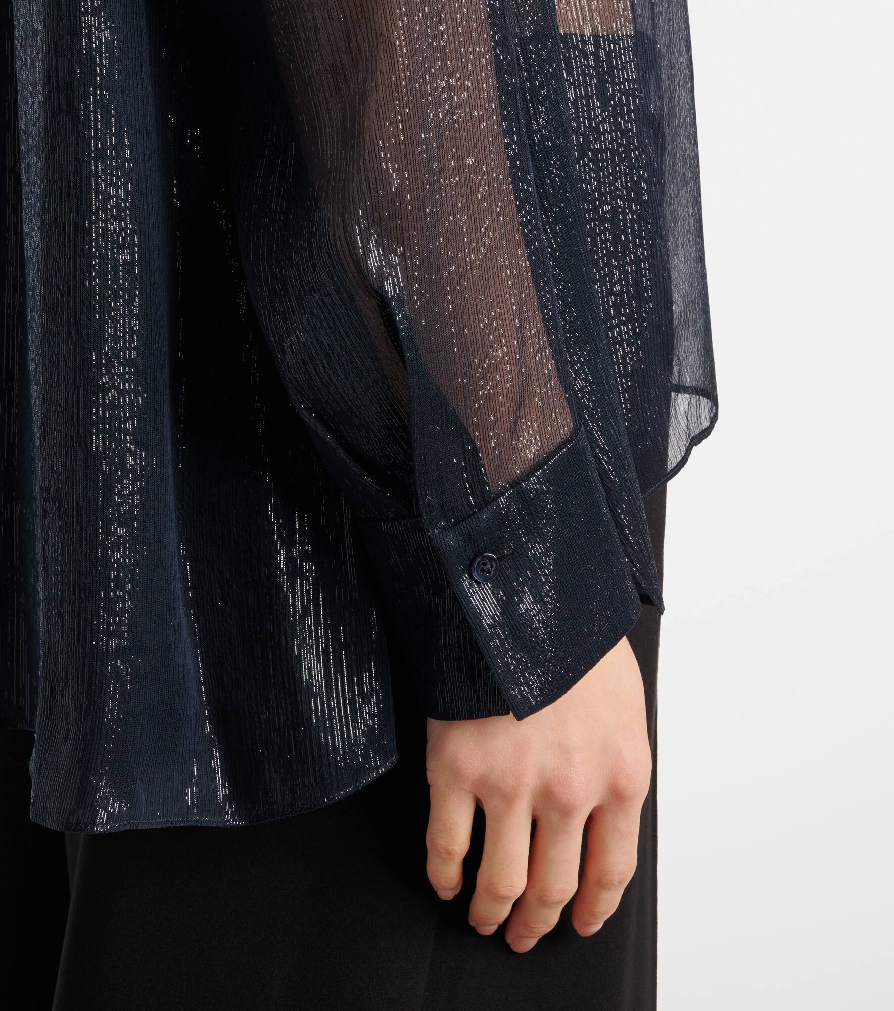 Silk-blend lamé shirt - 5