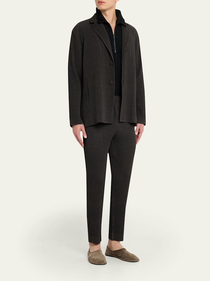 ISSEY MIYAKE Men's Wool Like Light Pleated Single-Breasted Blazer outlook