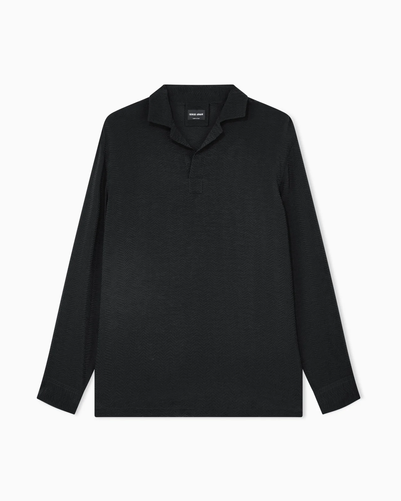 OVERSIZED SHIRT IN CUPRO WITH MICRO JACQUARD CHEVRON - 1