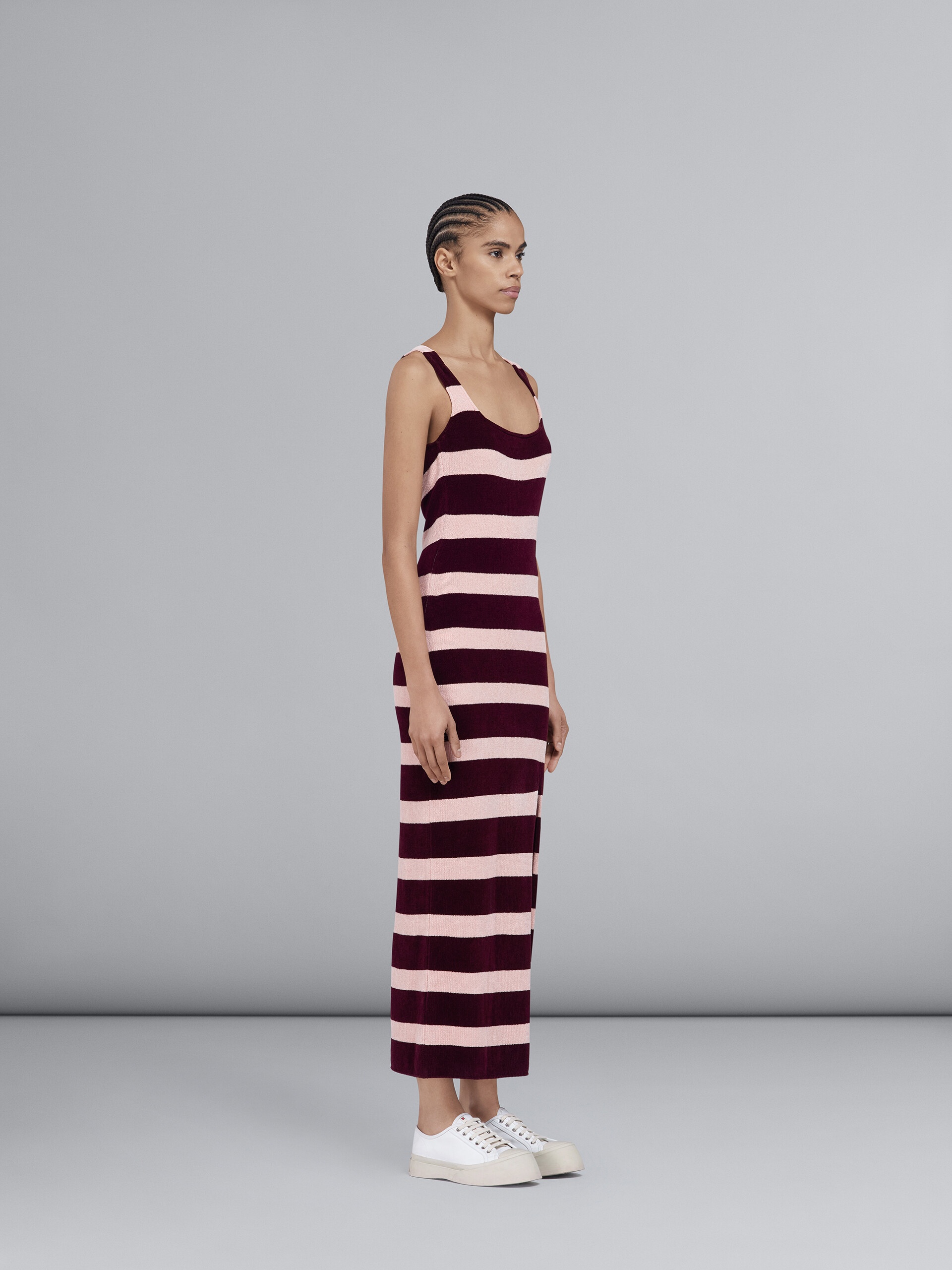 STRIPED CHENILLE KNIT DRESS - 6