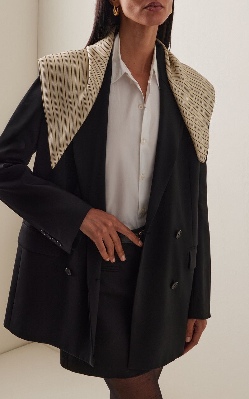 TOTEME Striped Silk Scarf neutral outlook