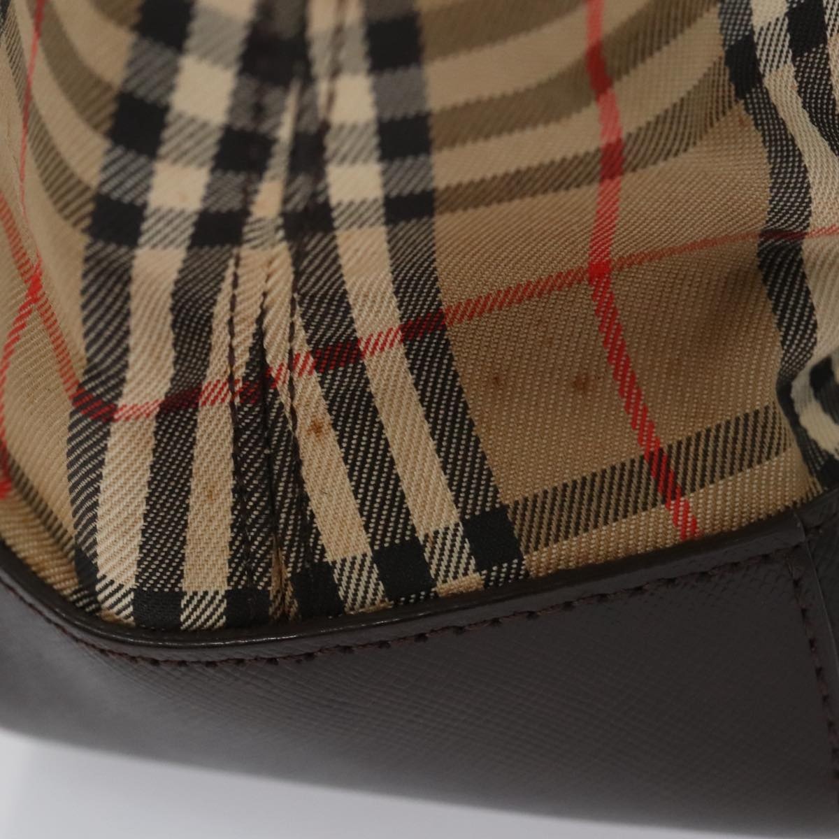 Burberry Nova Check Hand Bag Canvas Black Beige - 6