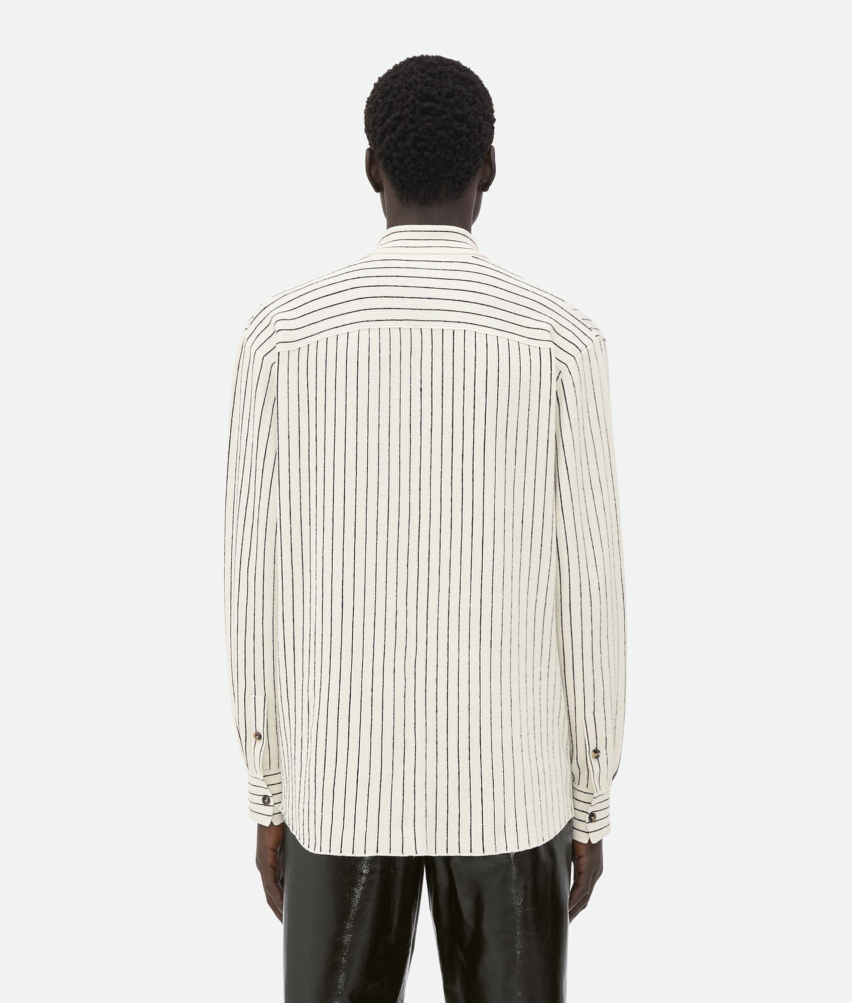 Pinstripe Knitted Linen Shirt - 3