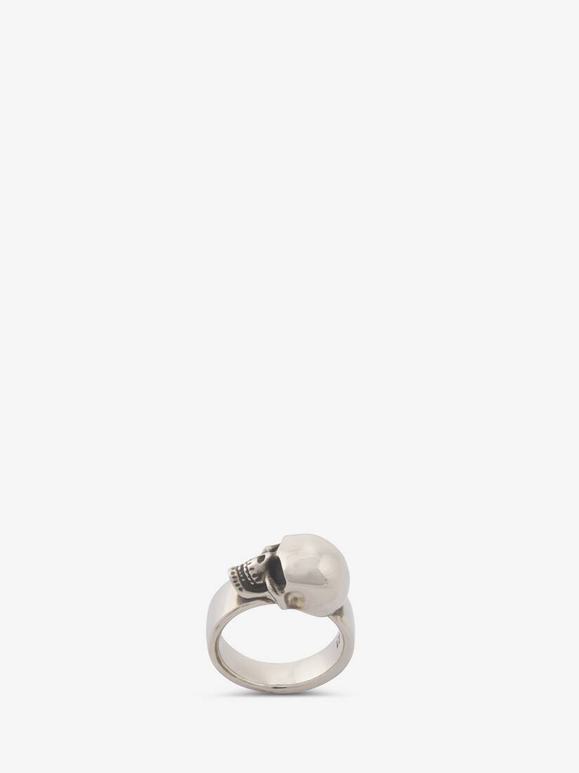 Men's The Side Skull Ring in Antique Silver - 5