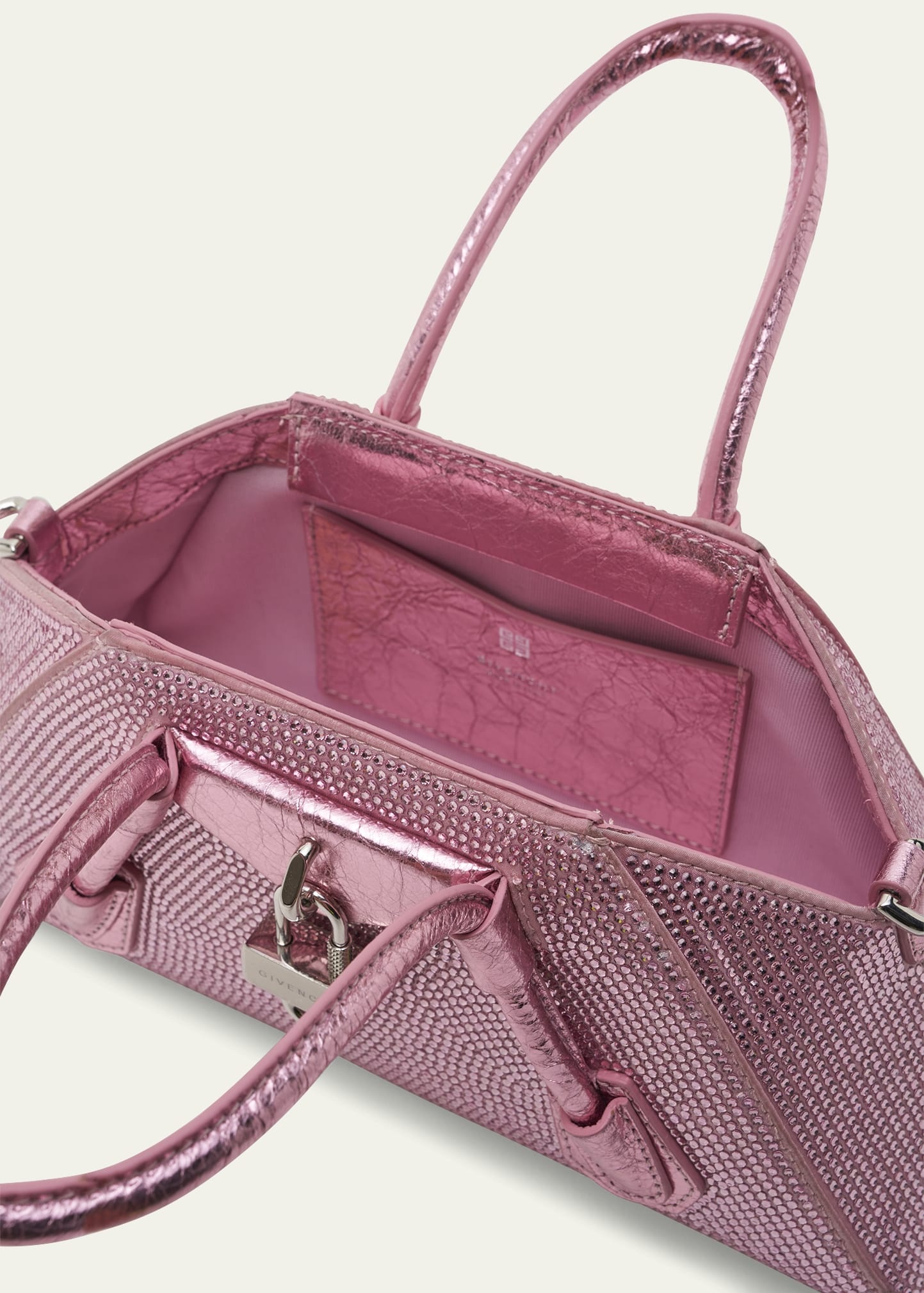 Mini Antigona Top-Handle Bag in Strass Satin - 4