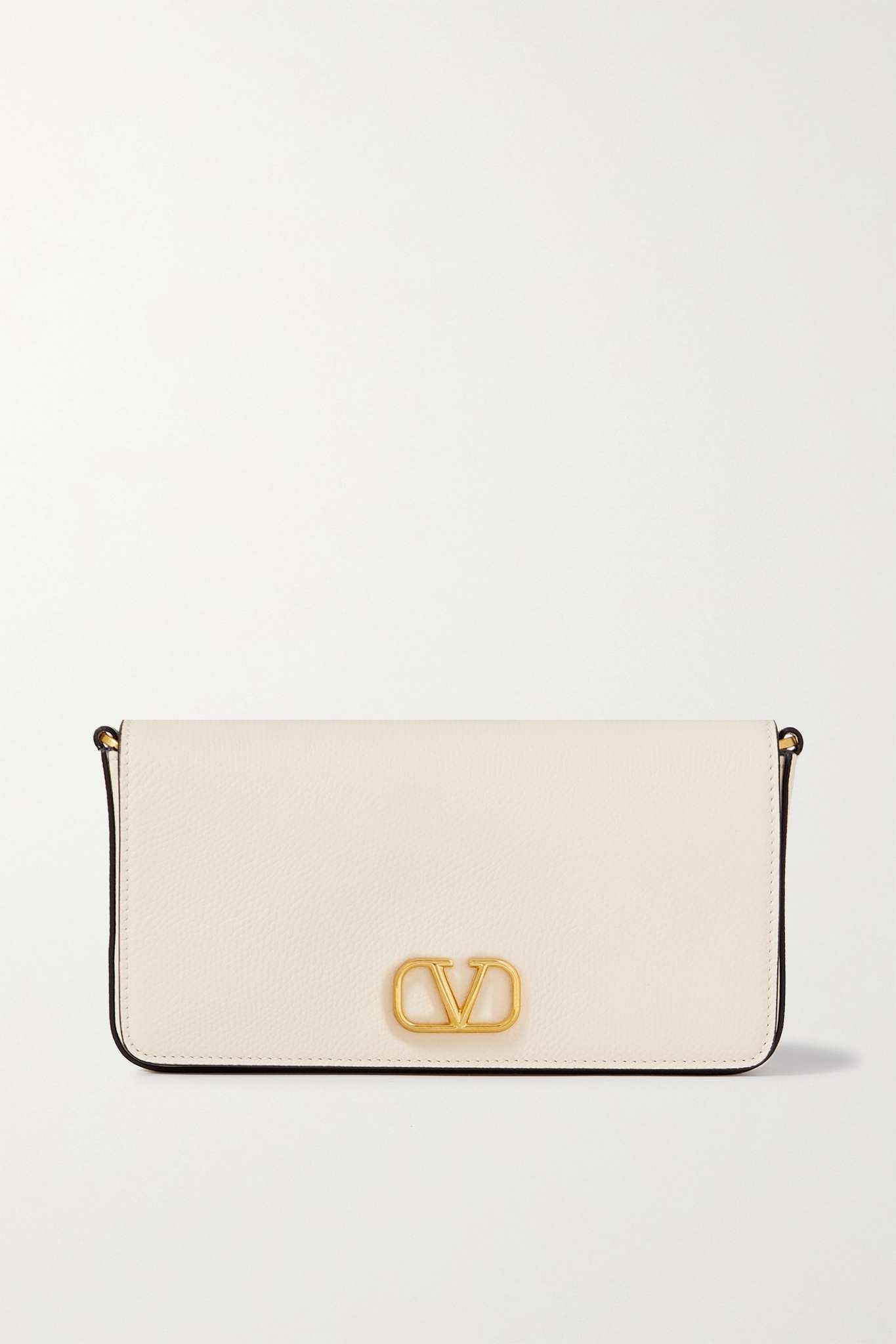 Valentino Garavani VLogo leather clutch bag - Neutrals