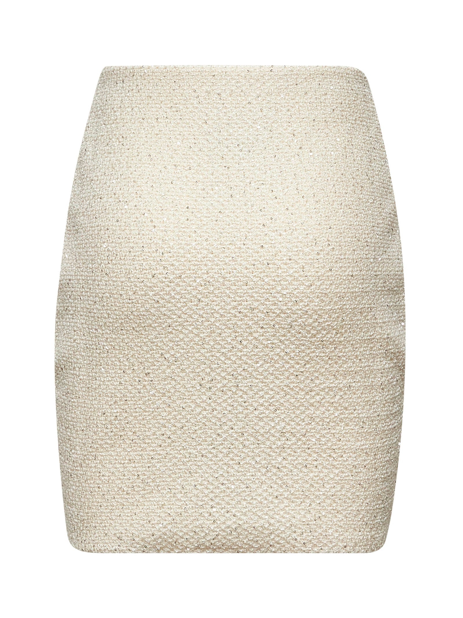 Cream sequin knit mini skirt - 2