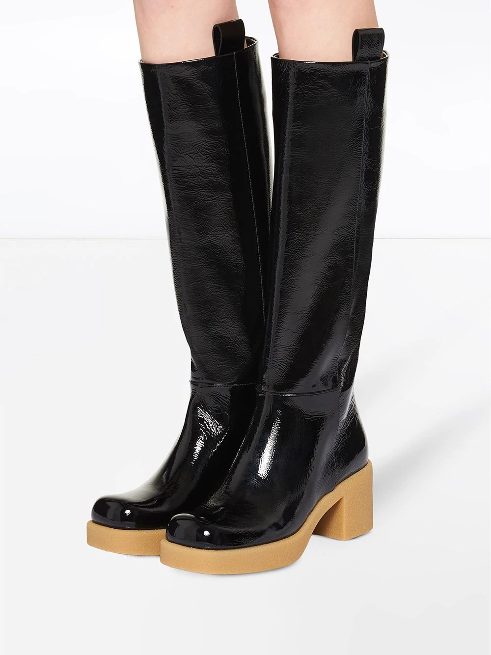 pull-tab knee-high boots - 4