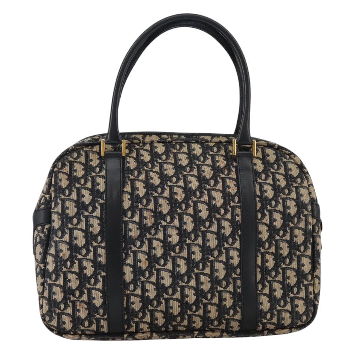 DIOR Trotter Canvas Hand Bag Navy Gold - 2