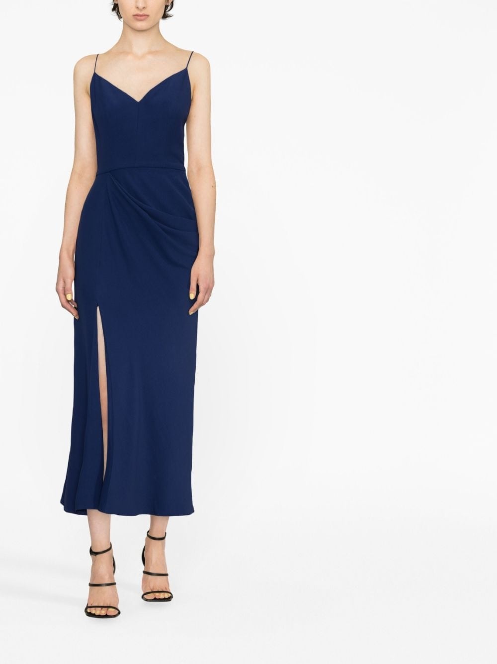 spaghetti-strap draped dress - 2
