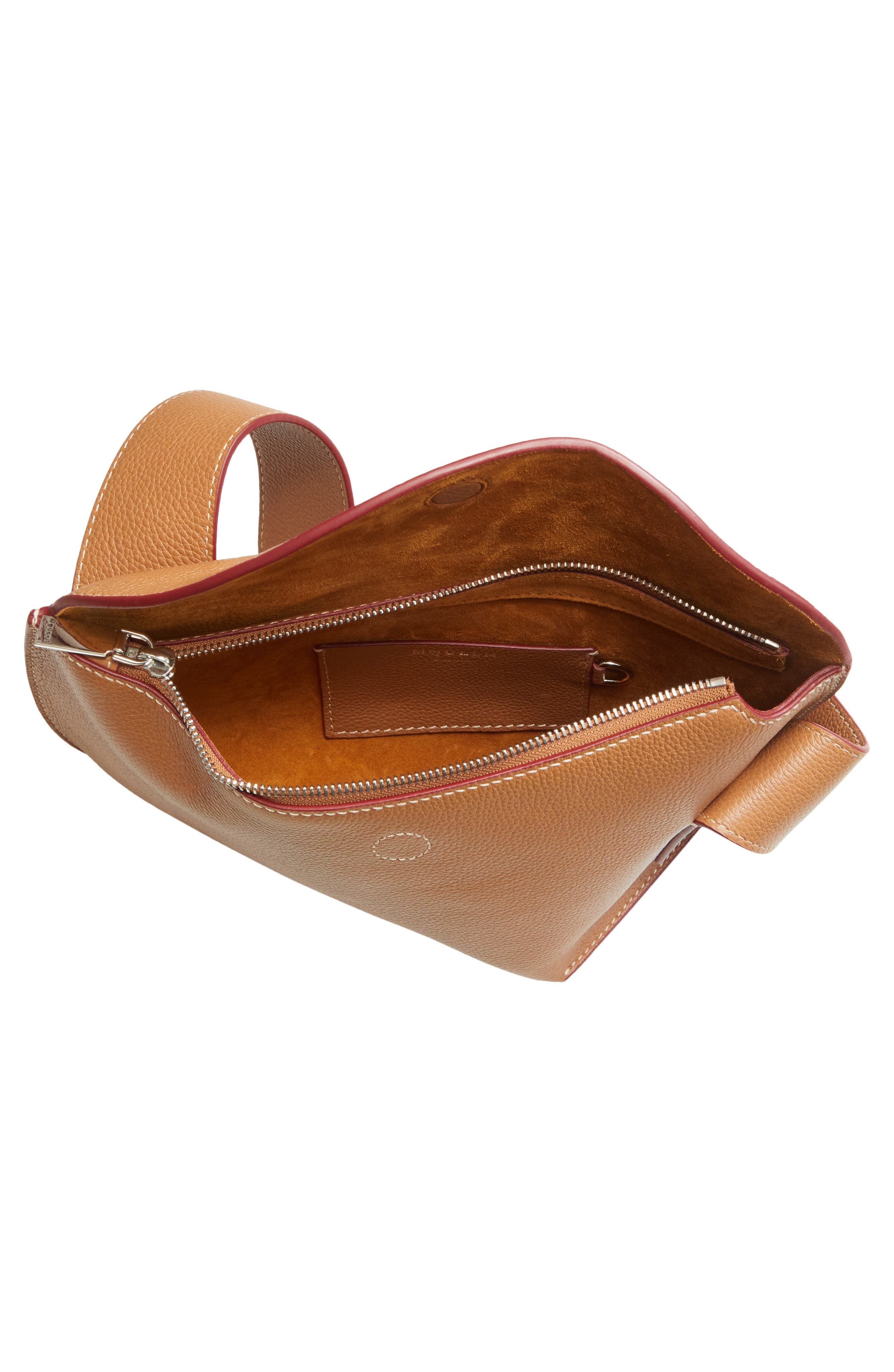 McQueen T-Bar Sling Asymmetric Leather Crossbody Bag in Silver/pecan at Nordstrom - 4