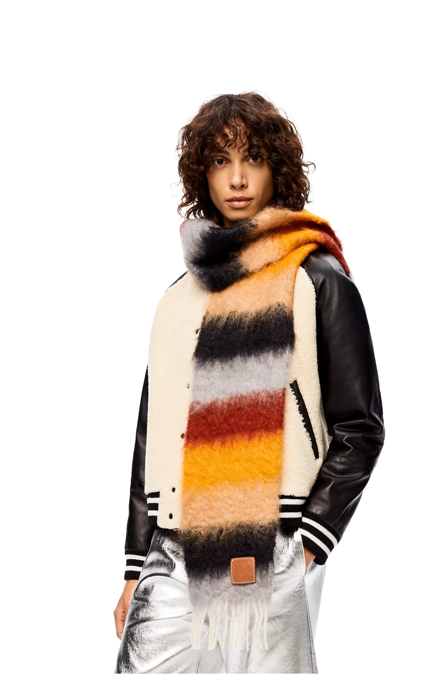 Striped scarf in mohair - 2