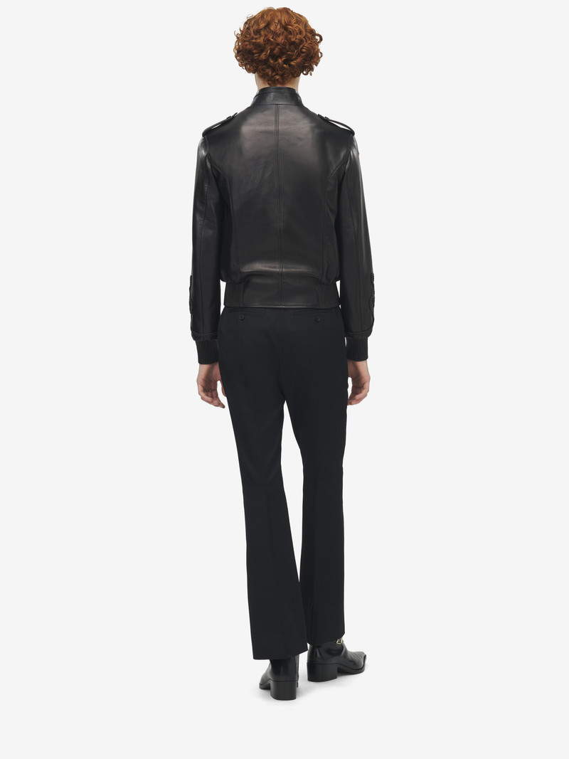 Frogging Embroidery Leather Jacket 5