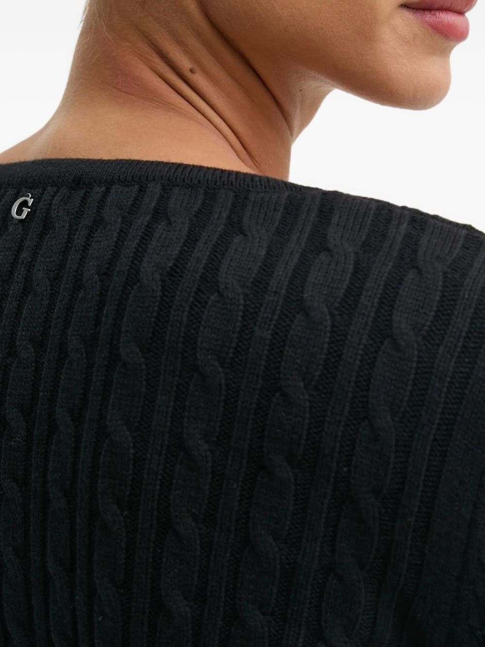 cable-knit pearl-button cardigan - 4