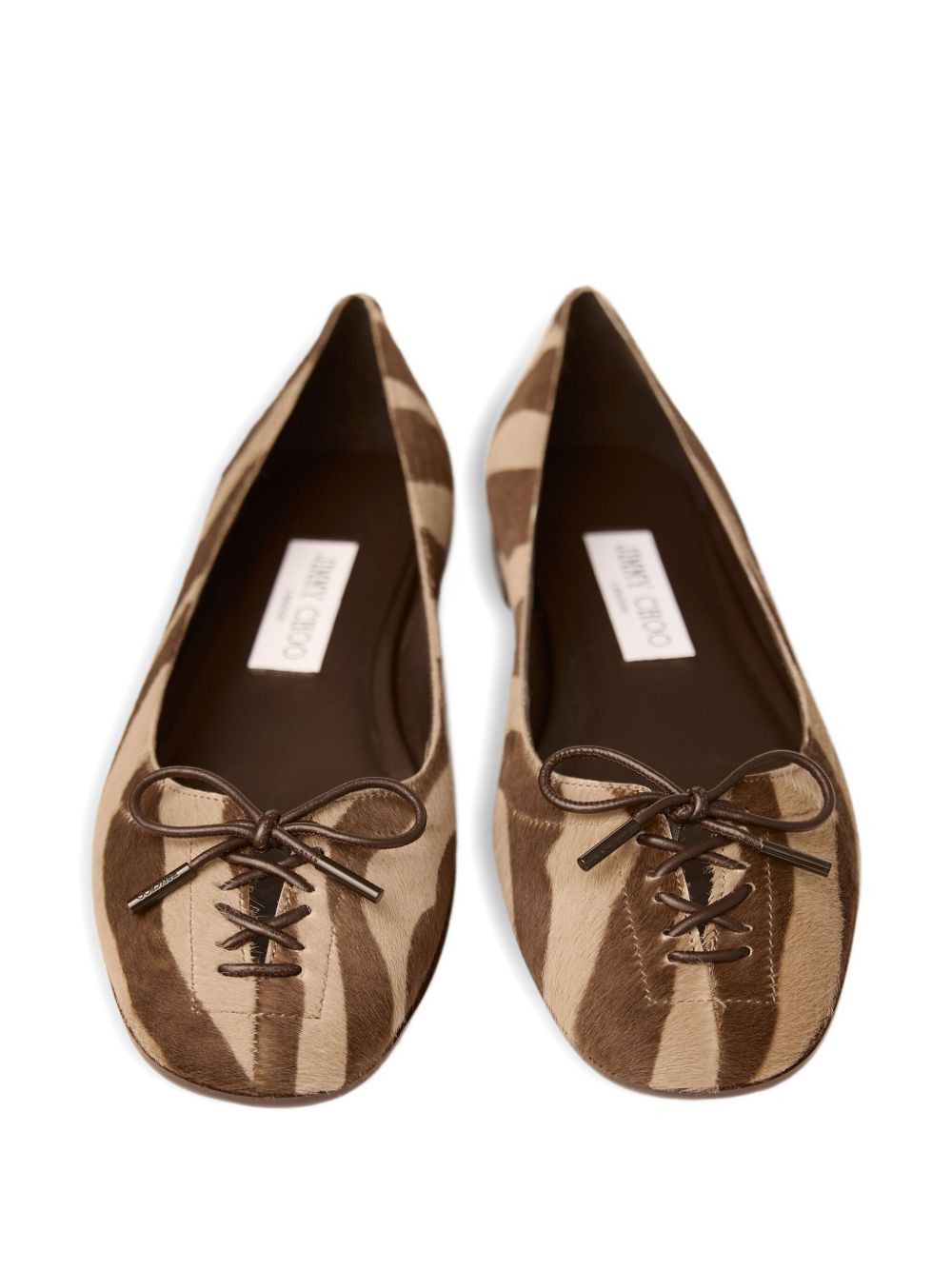 Scarlett zebra-print leather ballerina flats - 4