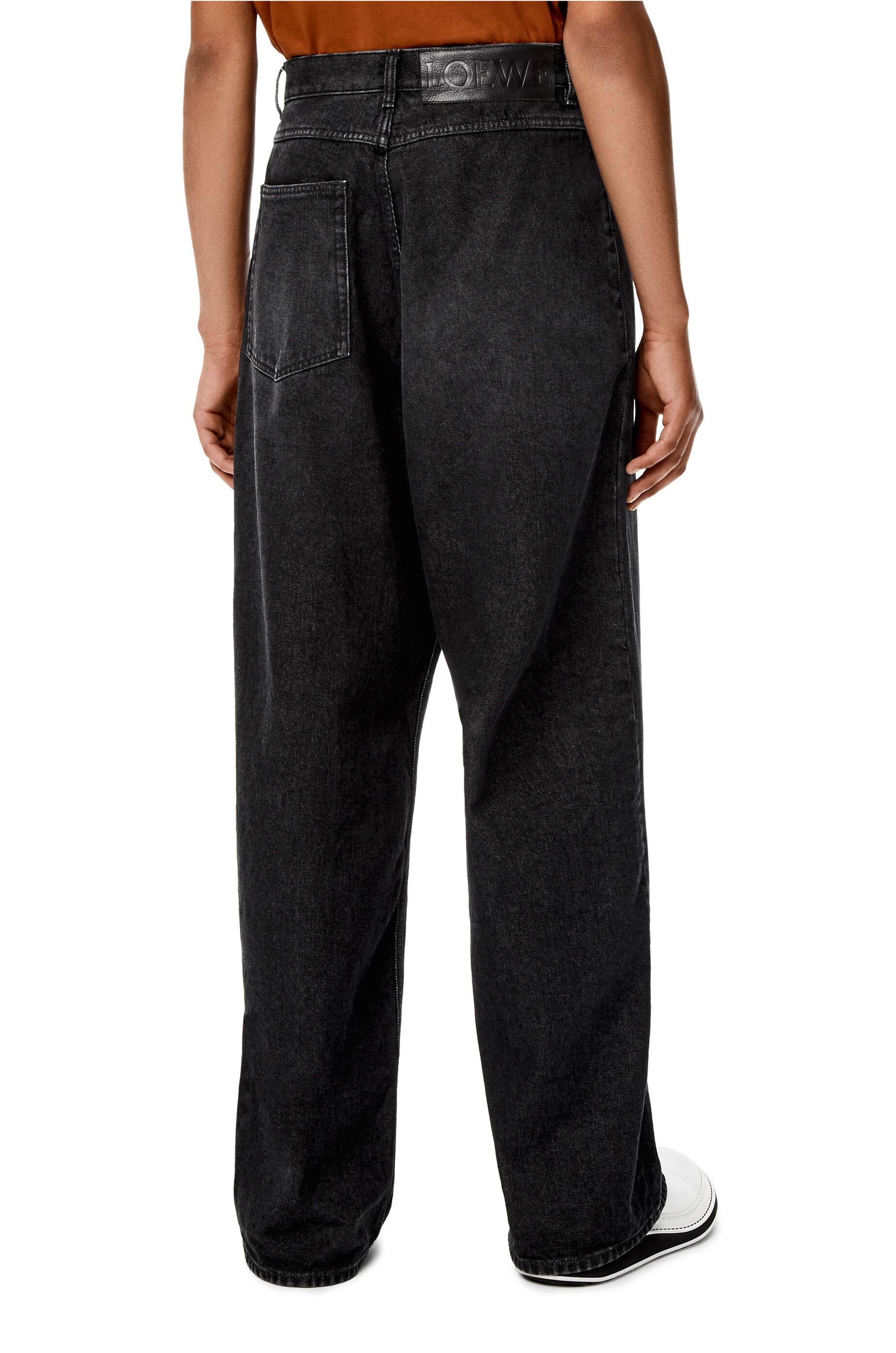 Snap denim trousers in cotton - 4