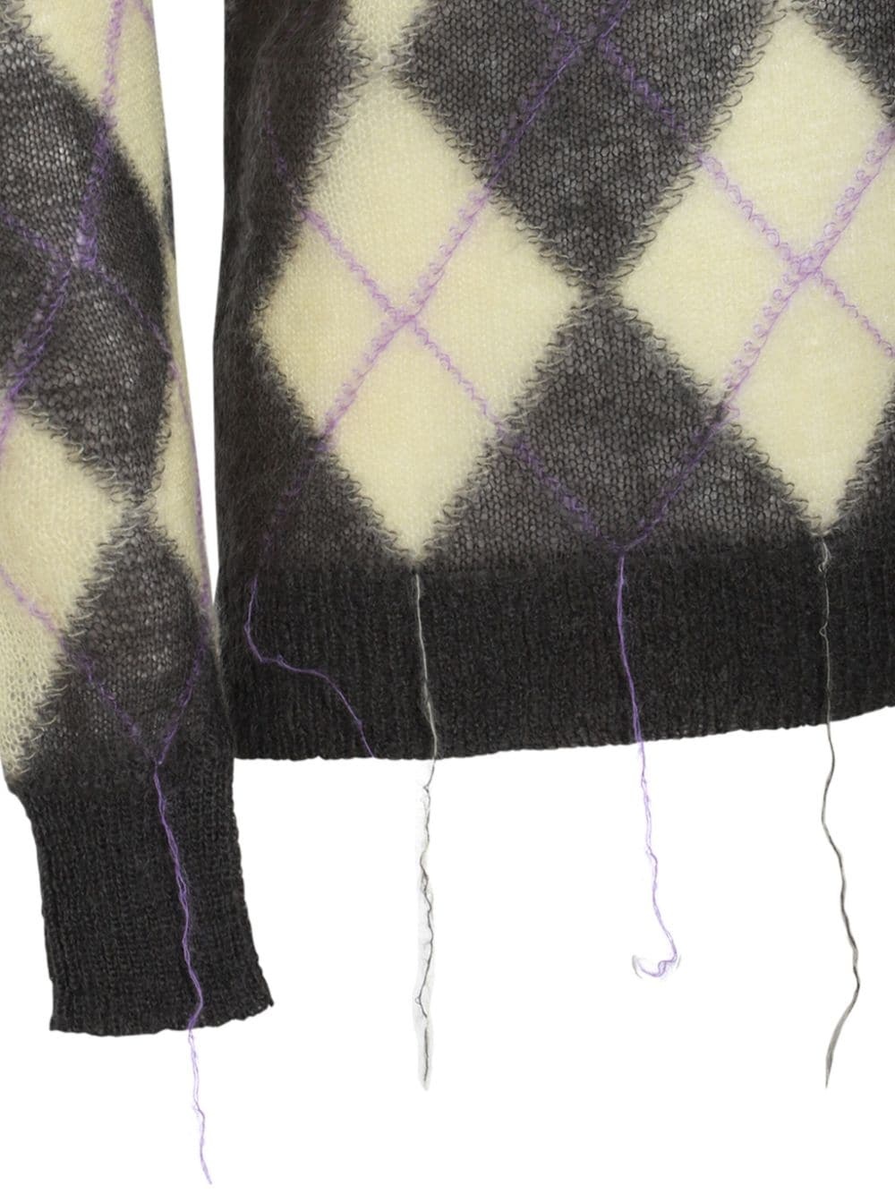 argyle v-neck sweater - 3