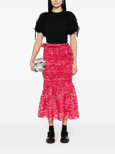 Simone Rocha ruched-sleeves cotton T-shirt outlook