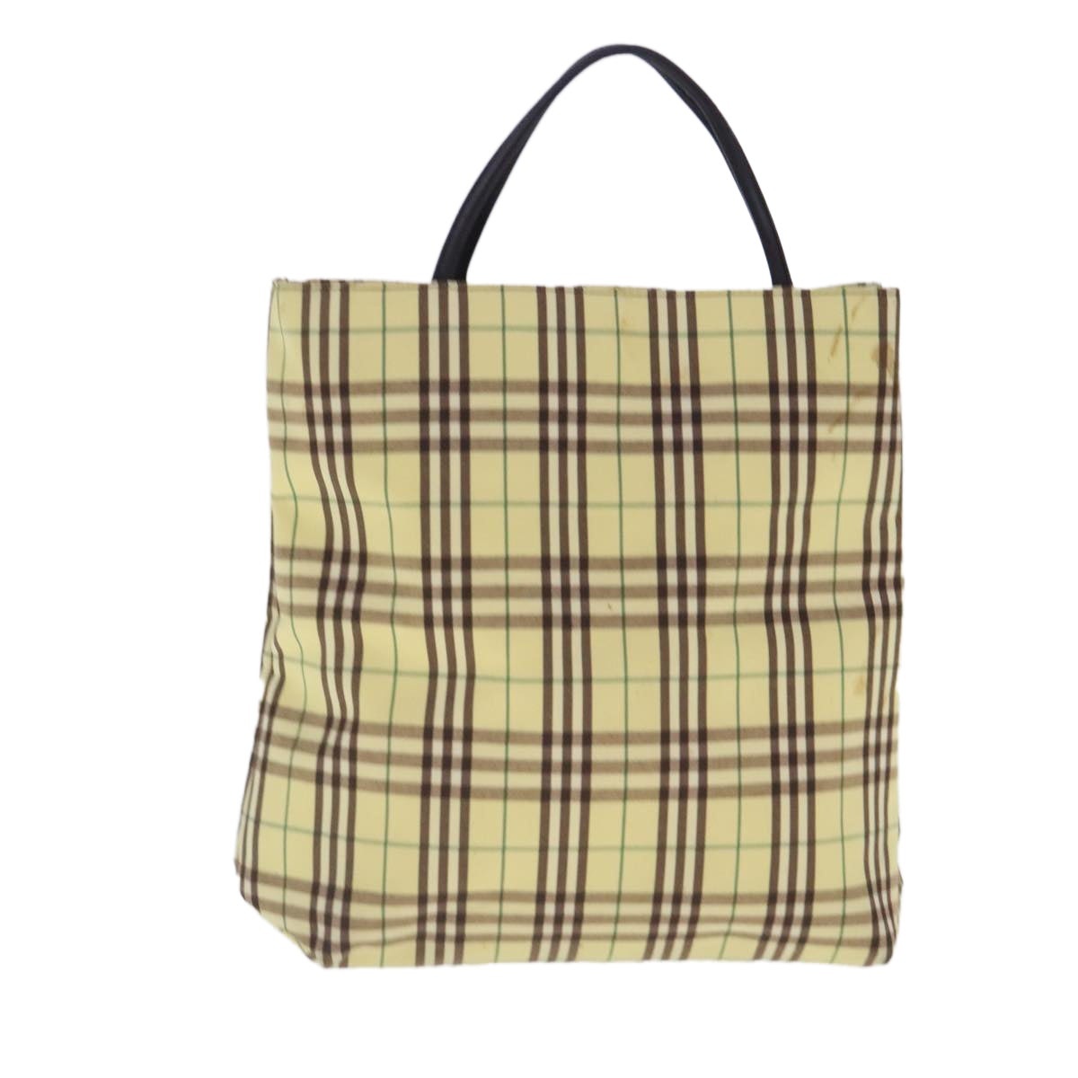 Burberry Nova Check Hand Bag Canvas Yellow Silver - 2