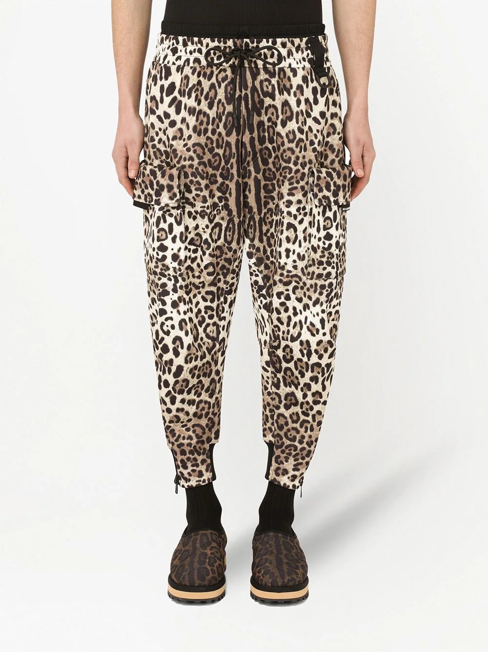 leopard-print tapered trousers - 3