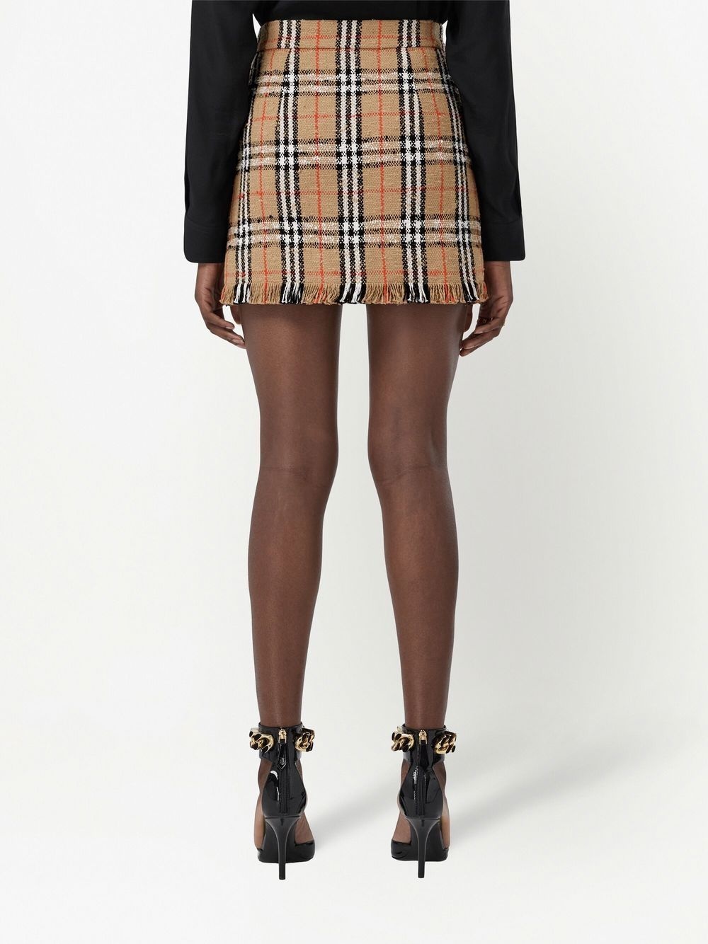 Vintage Check bouclé mini skirt - 4