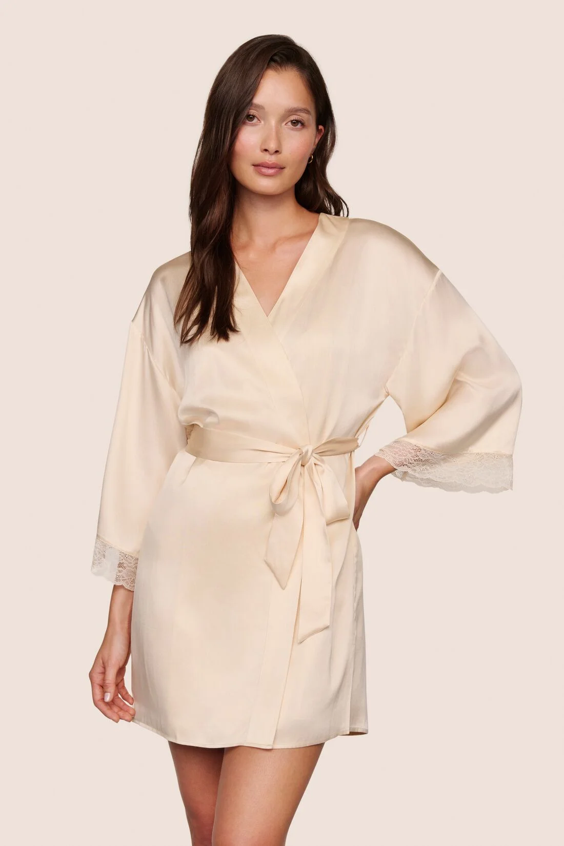 Washable Silk Lace Robe - 1