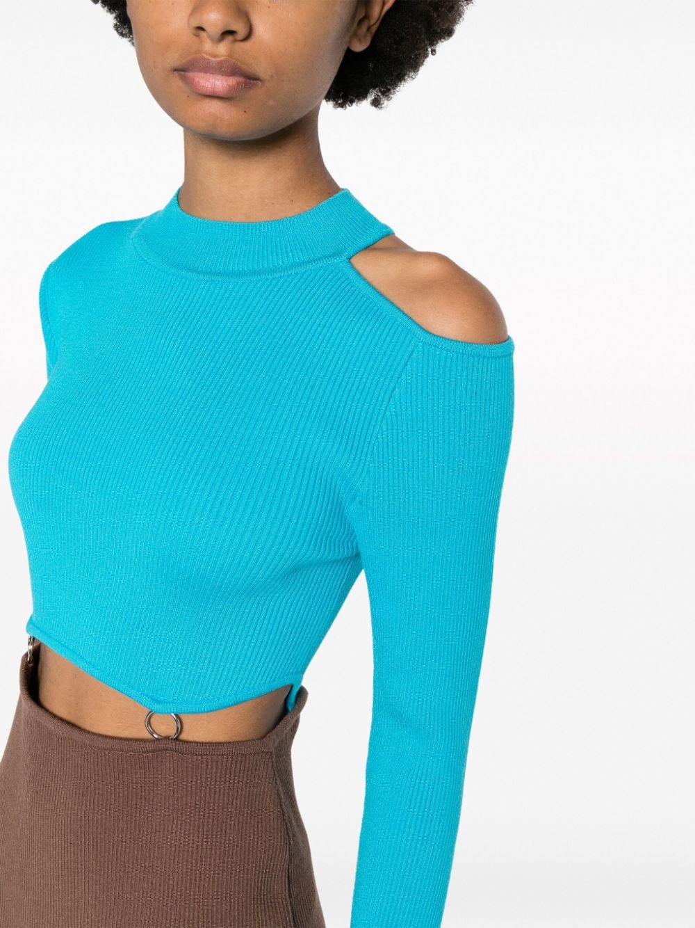 cut-out two-tone dress - 5