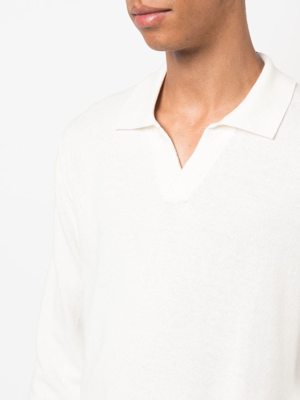 knitted long-sleeve polo shirt - 5