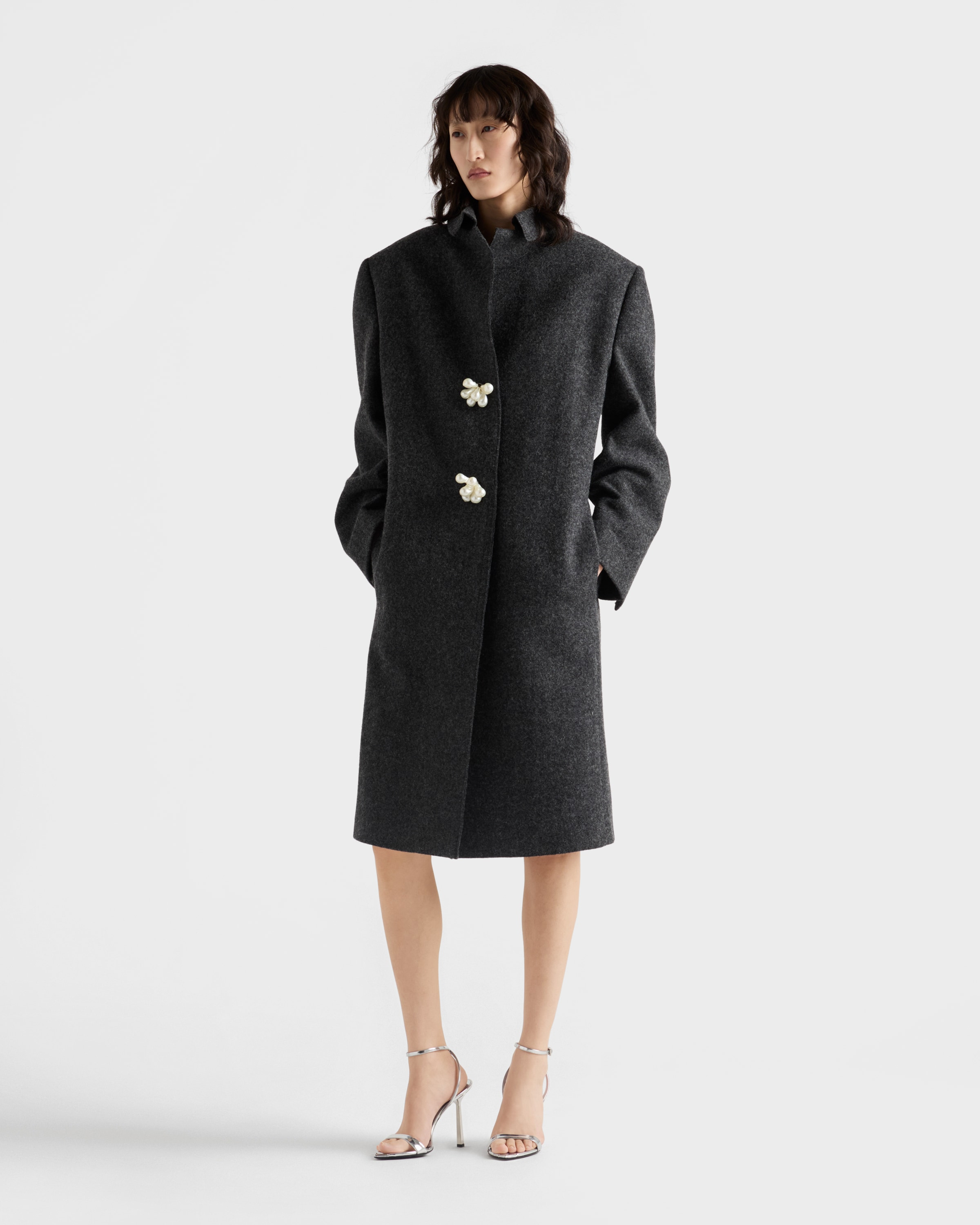 Shetland wool coat with jewel buttons - 2
