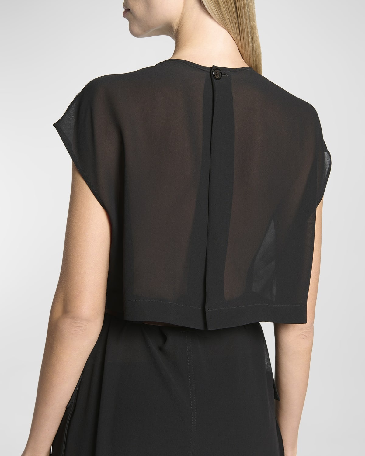 Combinaison Sleeveless Belted Silk Chiffon Utility Jumpsuit - 5